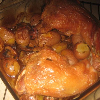 Recette poulet et pomme de terre confite 