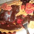 Tarte aux framboises et au chocolat