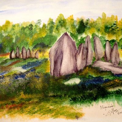 Alignements, aquarelle 30cmx40cm