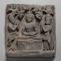Buddha Worshipped by the Gods Indra and Brahma, Kushan period, Gandhara 