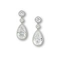A pair of elegant diamond ear pendants