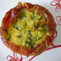 Clafoutis courgettes/raclette/jambon de Bayonne