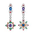 A Pair of Multi-gem 'Colori dell’Iride' Earrings by Bodino