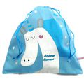 Petit Sac de Rangement Licorne Bleue en Coton "Happy Licorne"