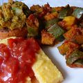 Polenta au Ragout Indien de Courgette et Tofu