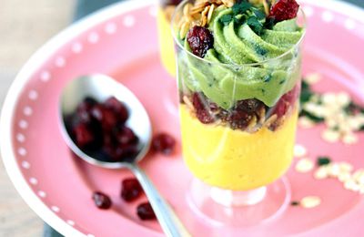 Verrines Spirulin' & Mangue aux Cranberries