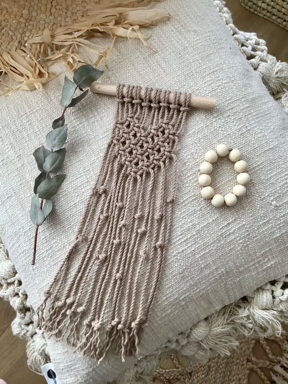 Macramé mural Coeur 