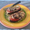 Aubergines tomates lard et Mozzarella 