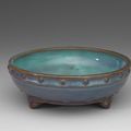 Lotus-shaped pot stand with azure and aubergine glazes, Jun ware, Yuan-early Ming dynasty, 14th-15th century 