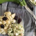 Salade "courgette fraîcheur": menthe, pois chiche & féta