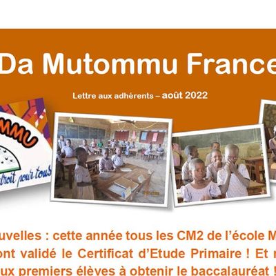 Lettre aux adhérents d'août 2022