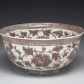 Bowl with underglaze copper red decoration of peony scrolls Ming dynasty, Hongwu reign (1368-98)