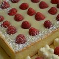 Tarte sablée aux framboises et ganache chocolat blanc