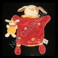 Doudou Plat Marionnette Chien Hugo Et son Bébé Rouge et Jaune Doudou Et Compagnie