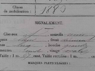 CABOT Albert et l'armée : sa fiche matriculaire