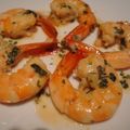 ...Crevettes sautées à la crème et au muscat du cap Corse... (Cathytutu, rapide et festif)