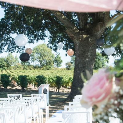 { Mariage noir, blanc & rose...}