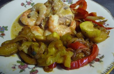 POULET AUX GAMBAS SAUCE CREMEE AU WHISKY