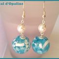 Boucles d'oreilles Perles turquoise - 154