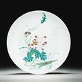 A Famille-rose boneless ‘Egret and Lotus’ dish, Yongzheng mark and period