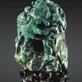 Rare rocher de lettré en turquoise, Chine, XVIIIe-XIXe siècle