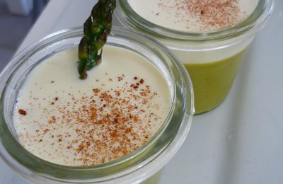 Verrine d'asperges à la crème de parmesan