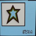 Une étoile tricolore ... une carte de naissance en version garçon !