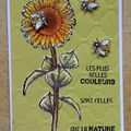 Tournesol aux abeilles - Challenge Oh les belles cartes !