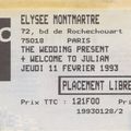 The Wedding Present - Jeudi 11 Février 1993 - Elysée Montmartre (Paris)