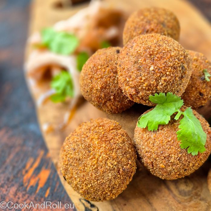 Arancini frits au risotto poireaux et miso