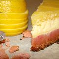 Cheesecake au Lemon curd sur Biscuits roses