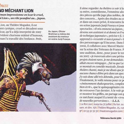 Le Roi lion - Extraits de presse - Théâtre Mogador