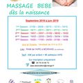 Massage bébé : reprise le 21 septembre