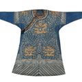 A blue-ground embroidered gauze 'dragon' robe, Jifu, Qing dynasty, 19th century