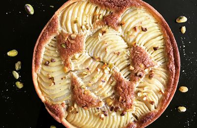 Tarte amandine poire-pistache