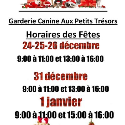 horaire des fêtes 2018-19