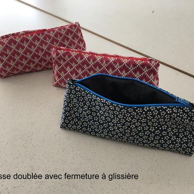 Couture: quelques trousses avec montage des fermetures