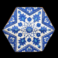 Carreau au médaillon étoilé bichrome, Iznik, vers 1530-1540