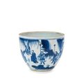 A blue and white 'King Wen and Jiang Taigong' jardinière, Chongzhen, circa 1640