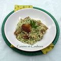 Risotto aux pleurotes et crème de persil