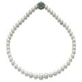 Important natural pearl, emerald and diamond necklace