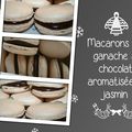 Macarons à la ganache au chocolat, aromatisée au jasmin 