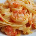 Linguines aux tomates fraîches et scampis