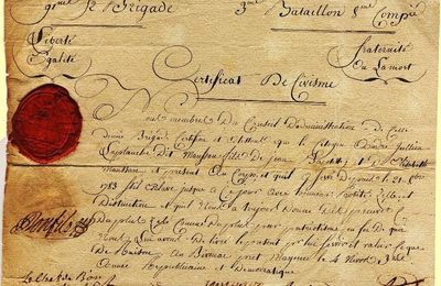 Le 12 juin 1793 à Nogent-le-Rotrou : certificats de civisme.
