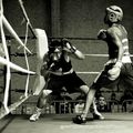 PHASE DE BOXE EN NOIR ET BLANC