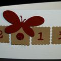 Une inspi ... un papillon ... un bouton ... une mini-carte de voeux pour 2013 !