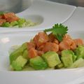 Marinade de saumon, fenouil et avocat.