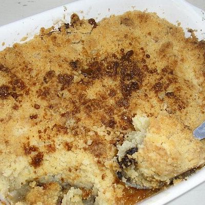 Crumble bananes-poires-chocolat