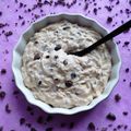 dessert crunchy hyperprotéiné cookie cream aux fèves de cacao (végan, diététique, sans sucre ni beurre ni oeuf, riche en fibres)