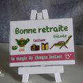 ♥ ATC brodée Bonne retraite ♥